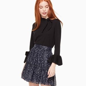 New Kate Spade Night Sky lurex dot skirt